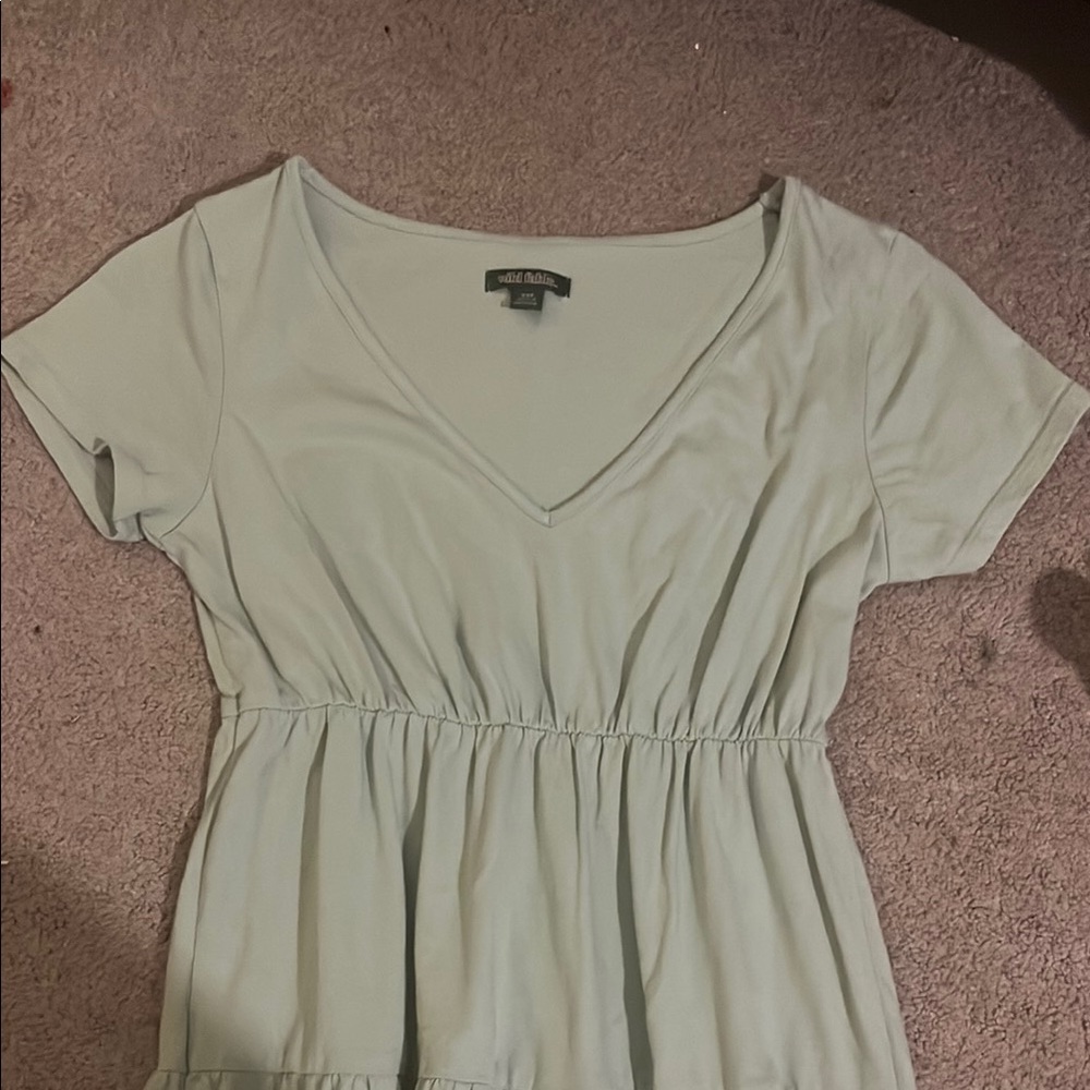 Sage Green V-Neck Top